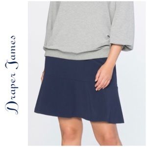 Draper James Eloquii Navy Flutter Skirt